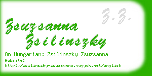 zsuzsanna zsilinszky business card